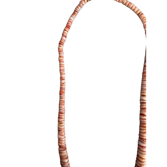 Spiny Oyster Puma Shell Heshi Tribal Necklace 17 1/2" - Picture 4 of 8